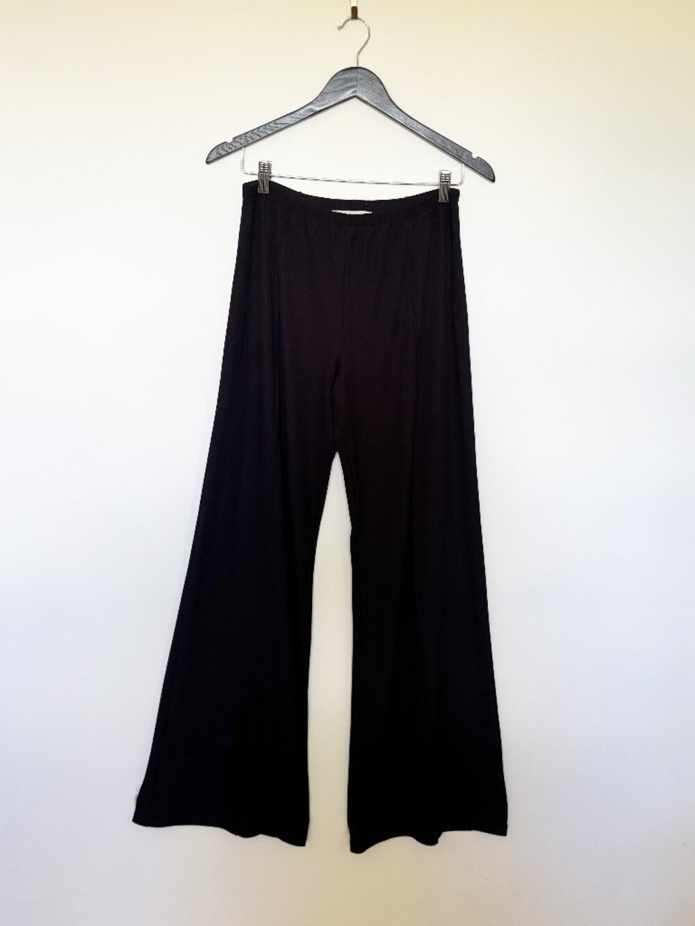 Oak & Fort Women's Black Textured Pull-on Trousers - Size Medium